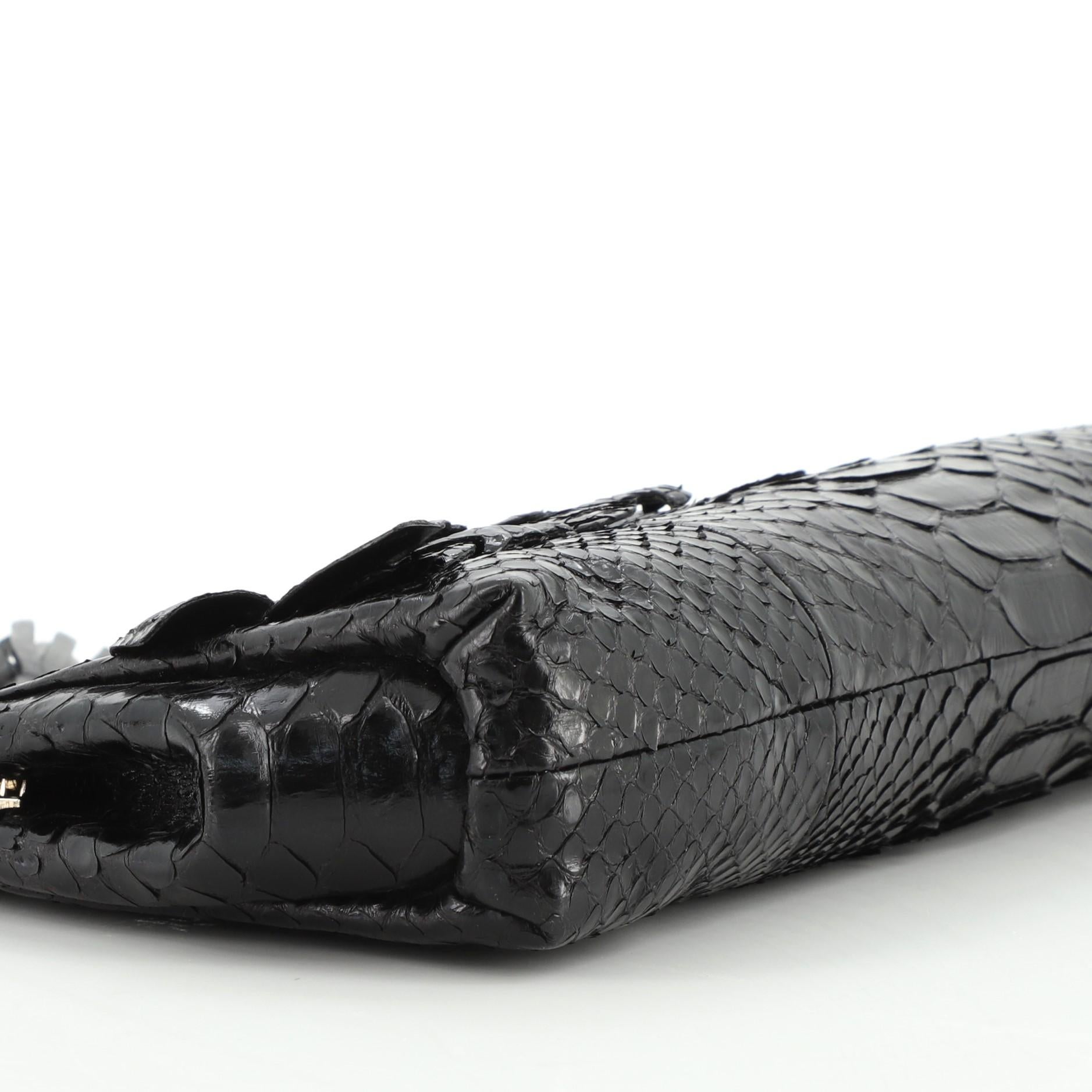 Women's or Men's Gucci Flower Chain Clutch Python Medium