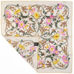 Gucci Flowers Butterflies Silk Scarf