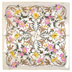 Gucci Flowers Butterflies Silk Scarf