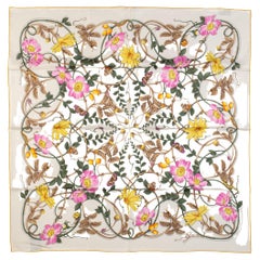 Gucci Flowers Butterflies Silk Scarf