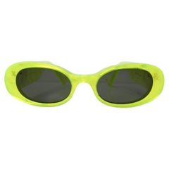 Lunettes de soleil teintées rectangulaires en acétate jaune fluo de Gucci