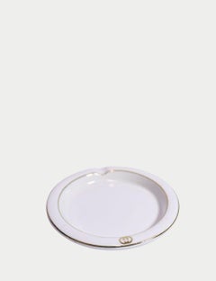 Vintage Gucci Porcelain Ashtray – White & Gold Made in Italy