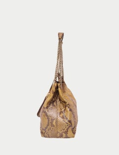 Gucci Python Print Embossed Leather Chain Shoulder Bag
