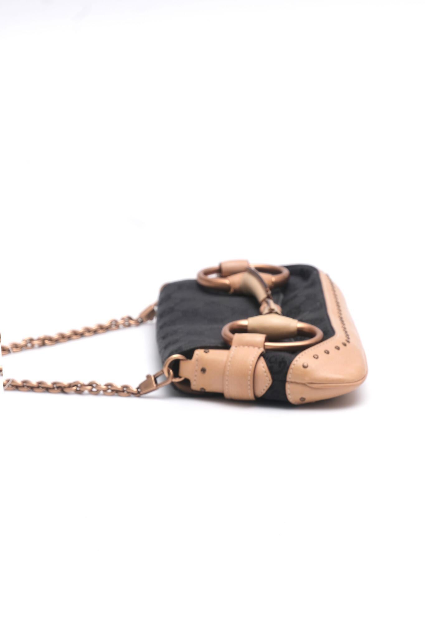 Gucci For Tom Ford Studded Monogram Clutch With Chain In Good Condition For Sale In Montreal, Quebec