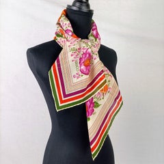 Gucci vintage cotton scarf with flowers and oranges vintage 1970s