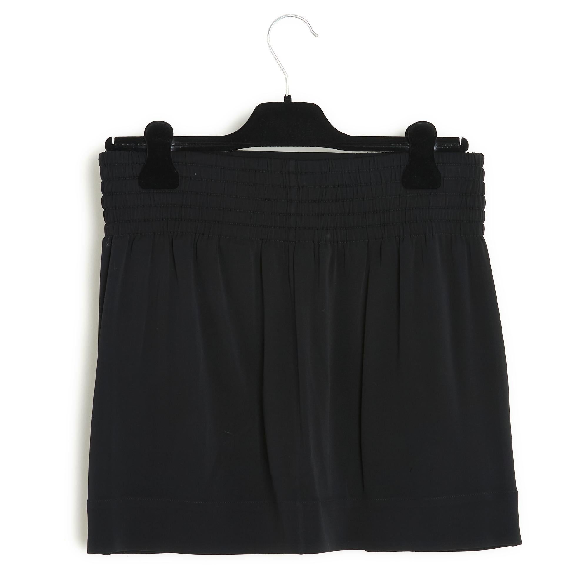 Gucci FR34 36 Black Silk Mini Boxer Skirt US4 to 6 For Sale 2