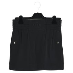 Gucci FR34 36 Black Silk Mini Boxer Skirt US4 to 6