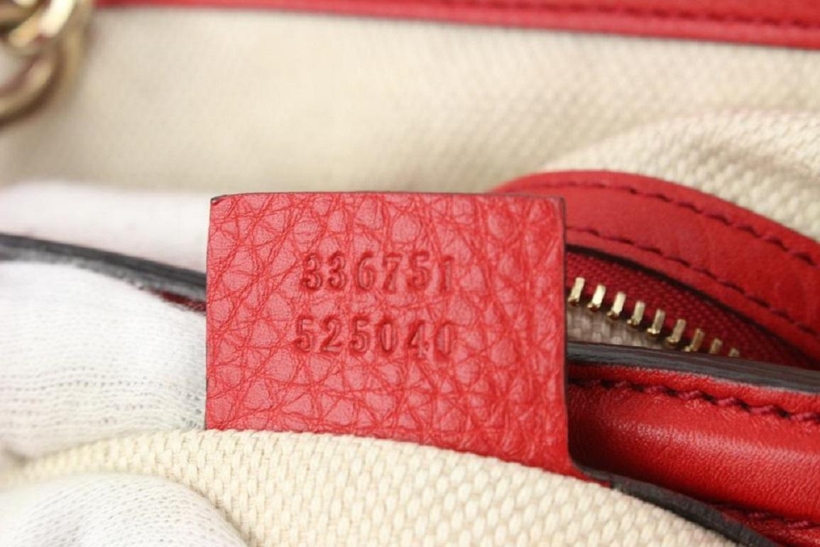 Gucci Fringe Tassel Red Leather Soho Hand Bag Tote 2way Convertible 712gk622 In Good Condition In Dix hills, NY