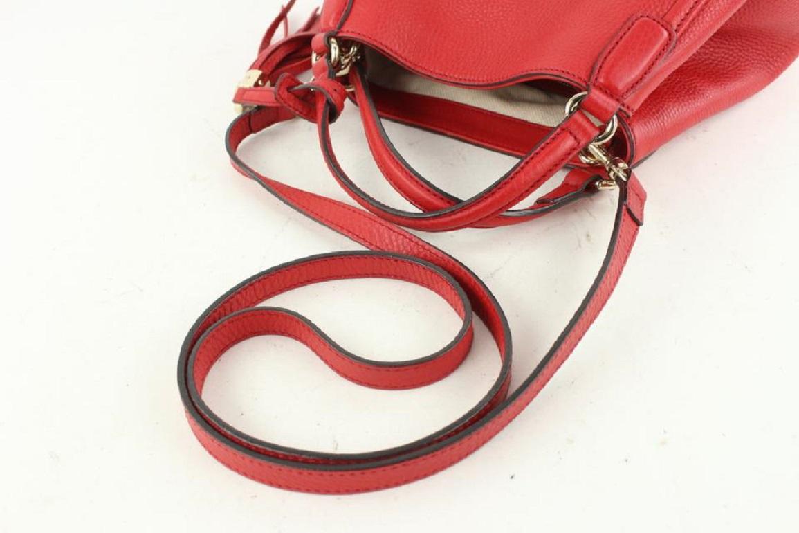 Gucci Fringe Tassel Red Leather Soho Hand Bag Tote 2way Convertible 712gk622 2