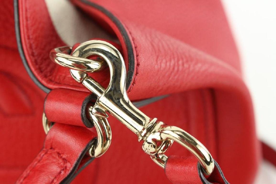 Gucci Fringe Tassel Red Leather Soho Hand Bag Tote 2way Convertible 712gk622 5