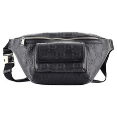Gucci Front Pocket Belt Bag GG Embossed Perforated Leather