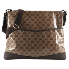 Gucci Messenger Bag GG aus beschichtetem Segeltuch mit Reißverschluss vorne groß