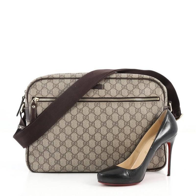 Gucci Front Zip Camera Bag GG Coated Canvas Large at 1stDibs gucci