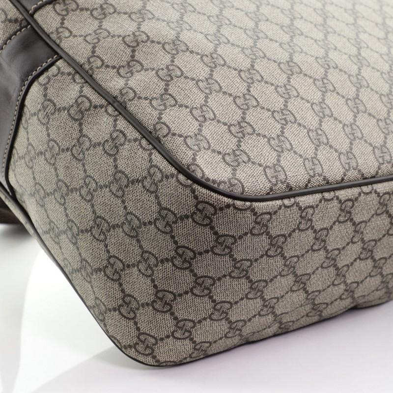 Gray Gucci Front Zip Camera Bag GG Coated Canvas Large