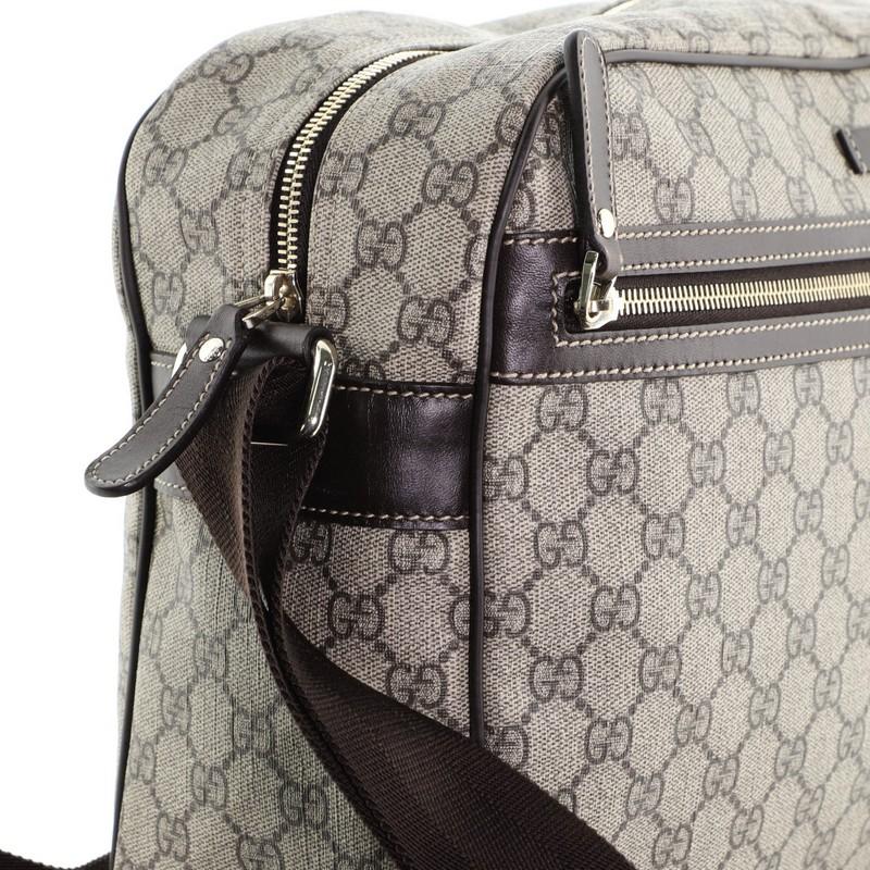 Gucci Front Zip Camera Bag GG Coated Canvas Large In Good Condition In NY, NY