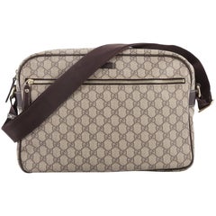 Gucci Front Zip Camera Bag GG Coated Canvas Large