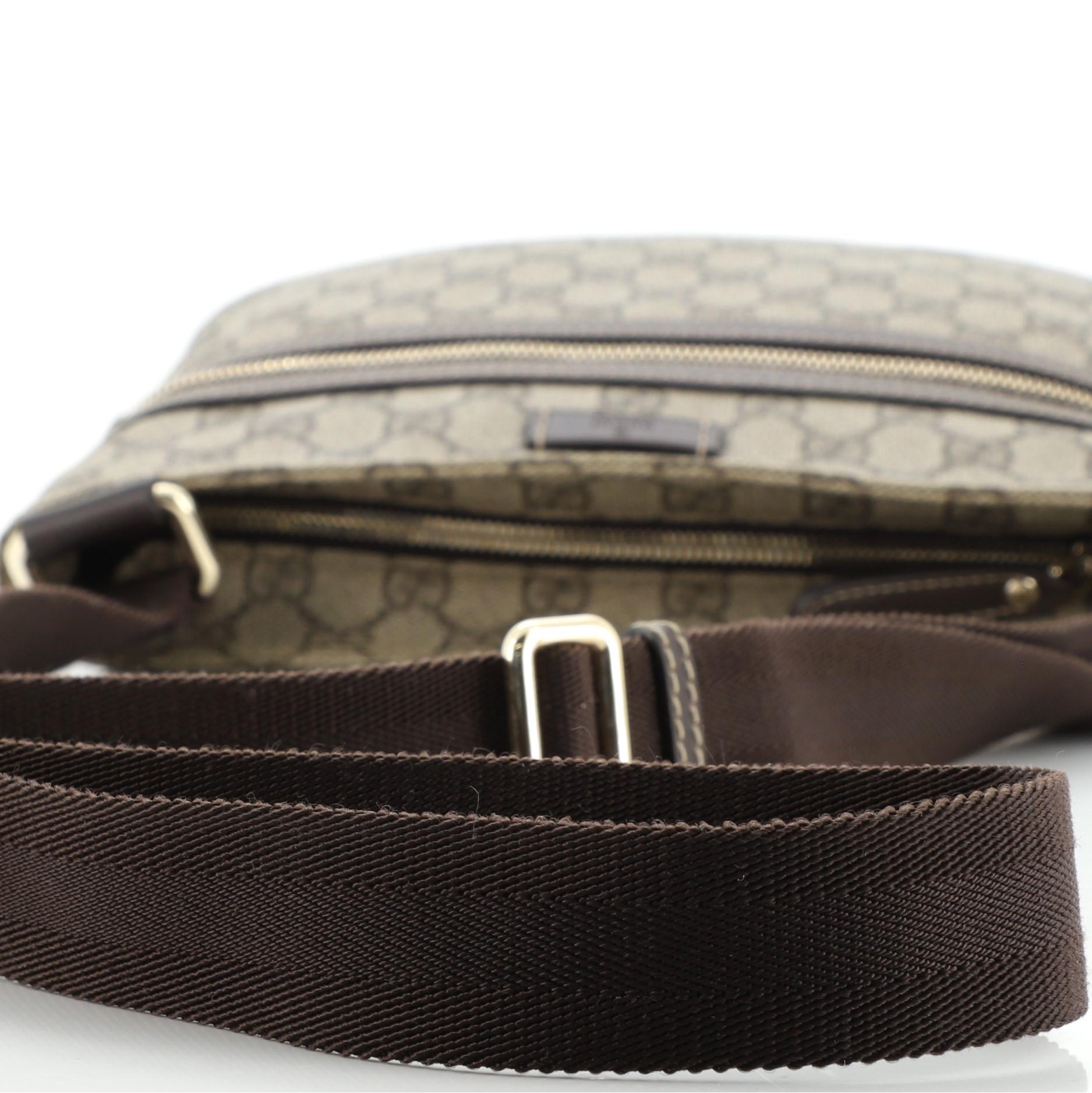 Gucci Bolsa Messenger Plana Cremallera Delantera GG Lona Estucada Mediana 2
