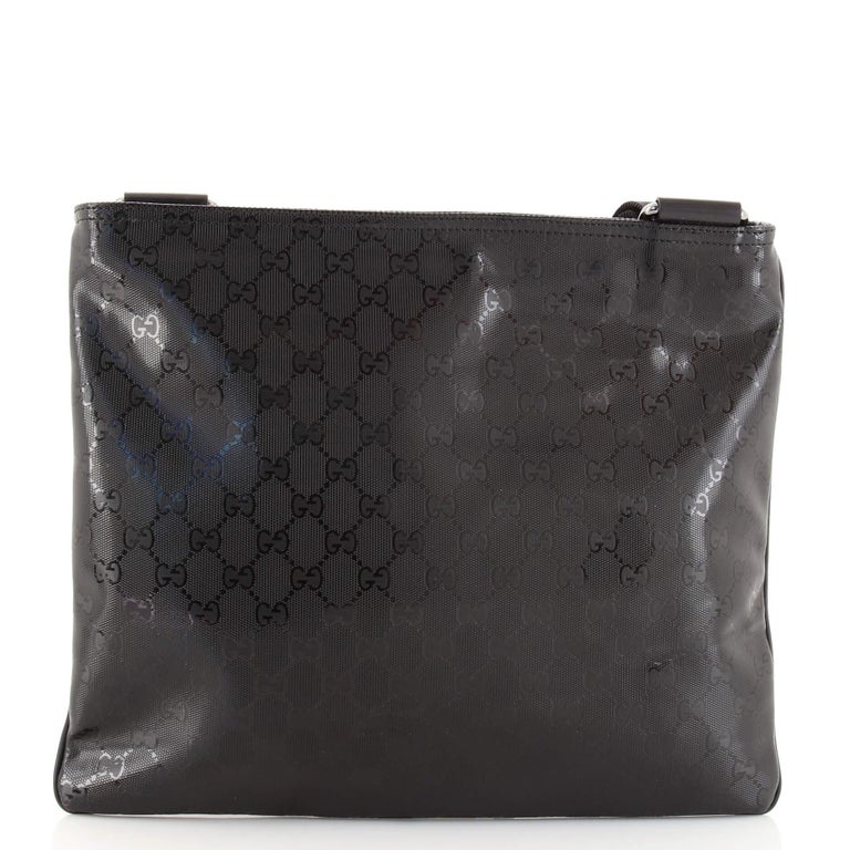 Gucci Front Zip Flat Messenger Bag GG Imprime Large For Sale at 1stDibs