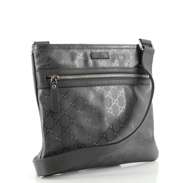 Gucci Front Zip Flat Messenger Bag GG Imprime Medium at 1stDibs