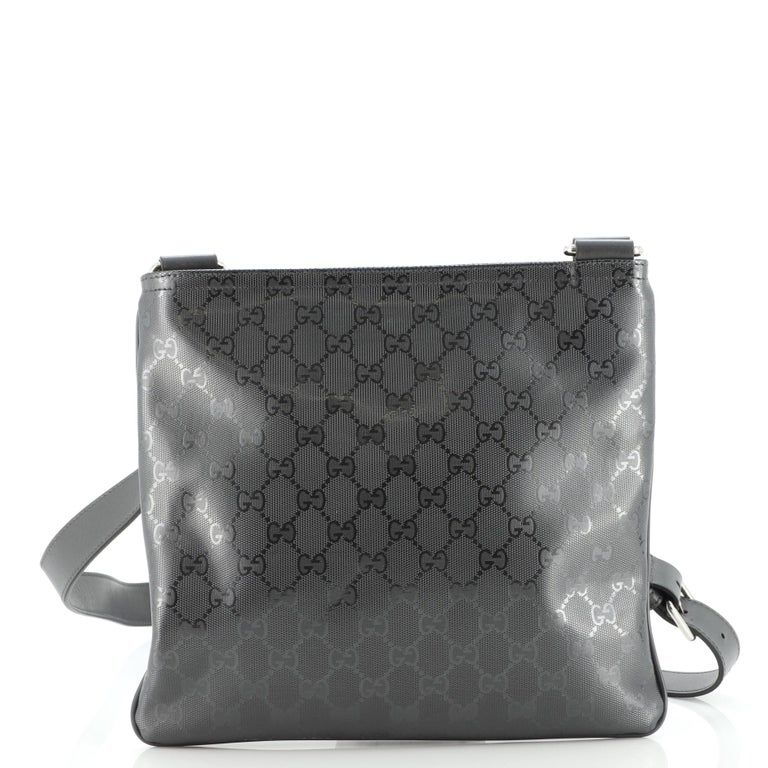 Gucci Front Zip Flat Messenger Bag GG Imprime Medium at 1stDibs