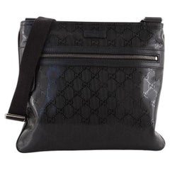 Gucci Front Zip Flat Messenger Bag GG Imprime Medium