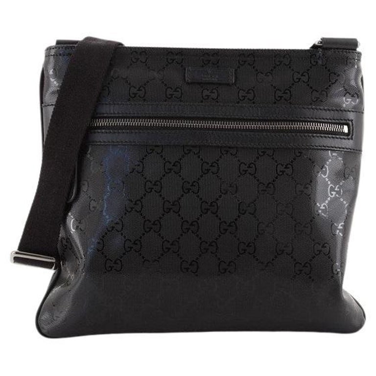 Gucci Front Zip Flat Messenger Bag GG Imprime Medium at 1stDibs
