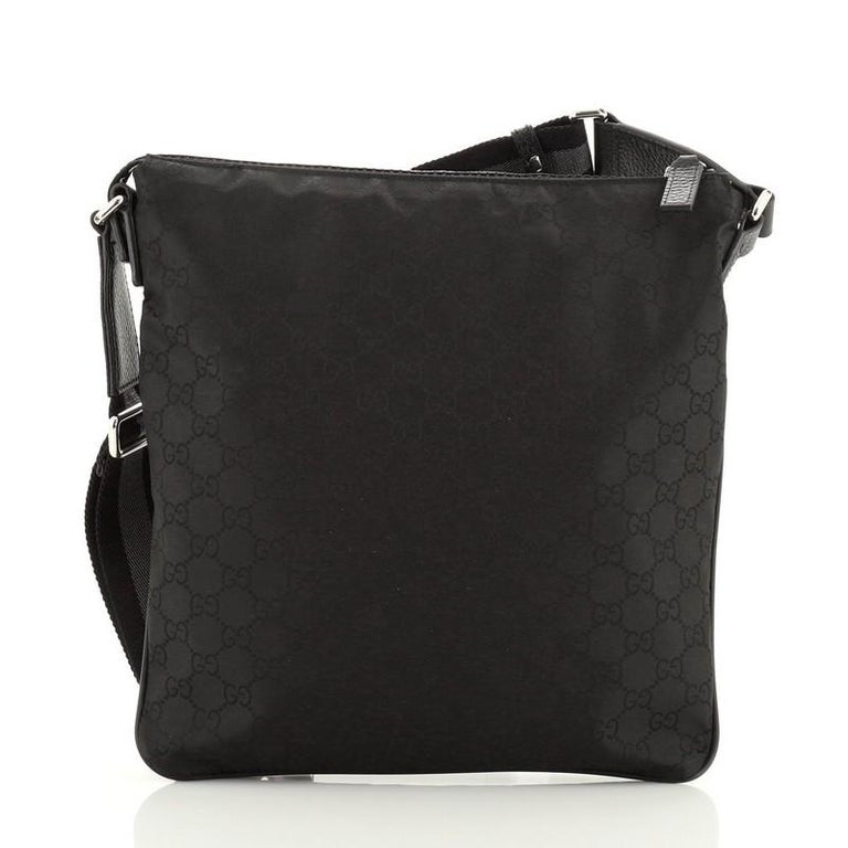 Gucci Front Zip Flat Messenger Bag GG Nylon Medium at 1stDibs gucci