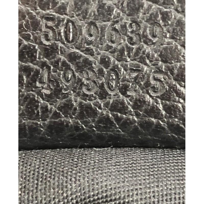 Black Gucci Front Zip Flat Messenger Bag GG Nylon Medium