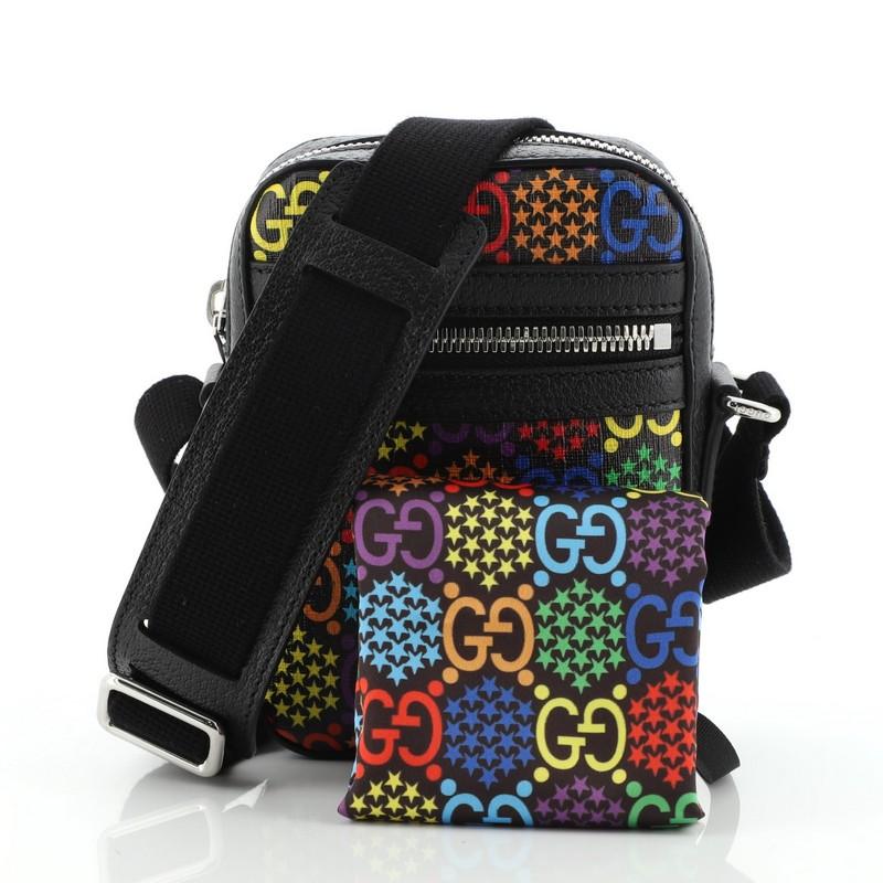 Zip Messenger Bag Psychedelic Print 
