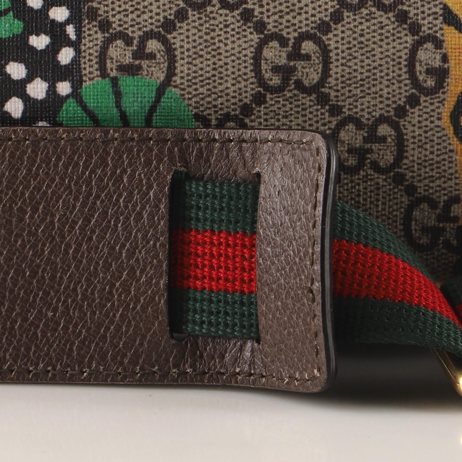 Gucci Front Zip Messenger Bengal Print GG Coated Canvas Medium 2