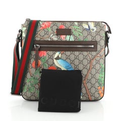 Gucci Front Zip Messenger Tian Print GG Coated Canvas Medium