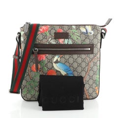 Gucci Front Zip Messenger Tian Print GG Coated Canvas Medium