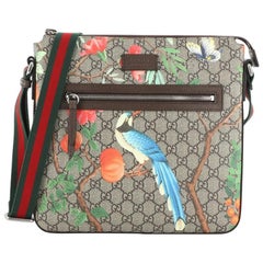 Gucci Front Zip Messenger Tian Print GG Coated Canvas at 1stDibs | gucci tian messenger bag, hummingbird wallet, gucci tian bag