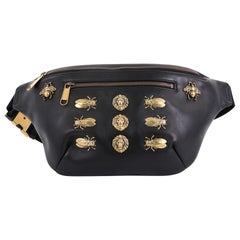 Gucci Front Zip Waist Bag Embellished Leather