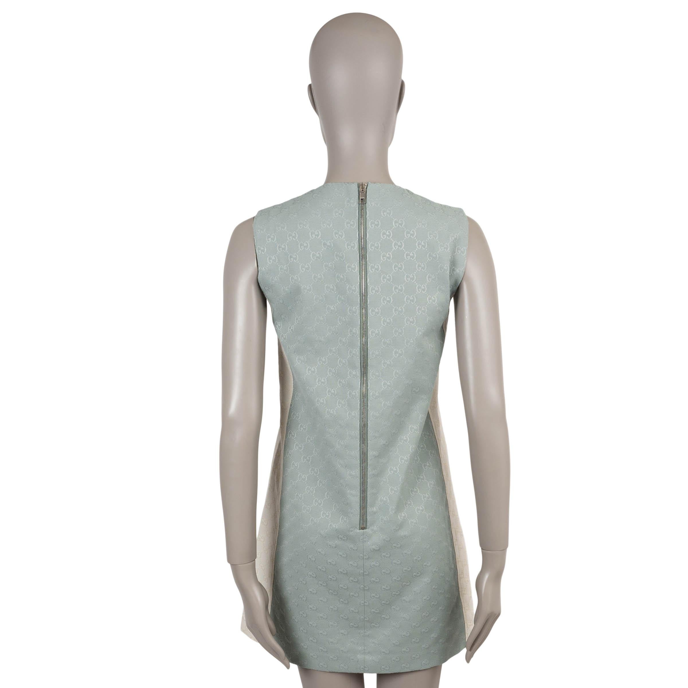 GUCCI Frozen Ice algodón 2024 SLEEVELESS GG CANVAS MINI Vestido 38 XS Gris en venta