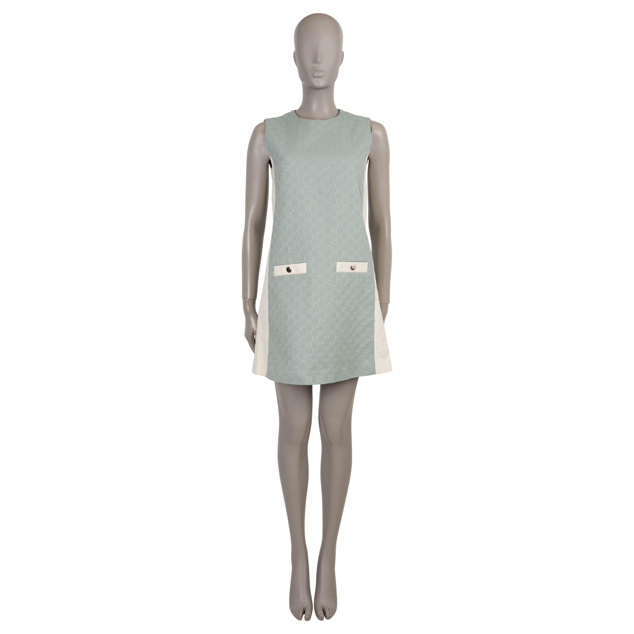 GUCCI Frozen Ice algodón 2024 SLEEVELESS GG CANVAS MINI Vestido 38 XS en Excelente estado para la venta en Zürich, CH