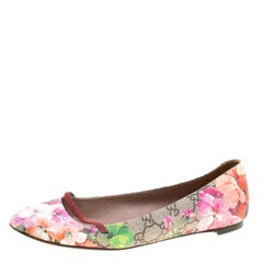 Gucci Fuchsia Blossom Print GG Supreme Canvas Ballet Flats Size 39.5