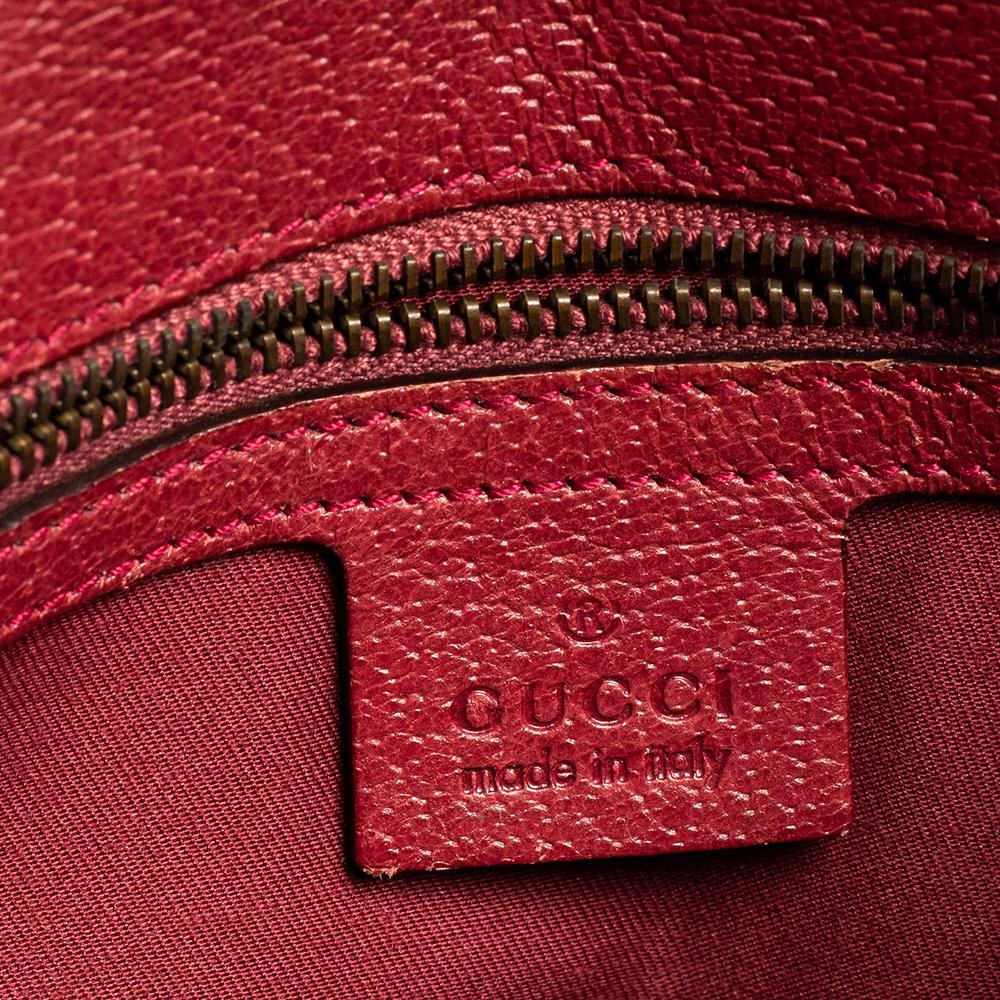 Gucci Fuchsia GG Canvas and Leather Small Horsebit Satchel 5