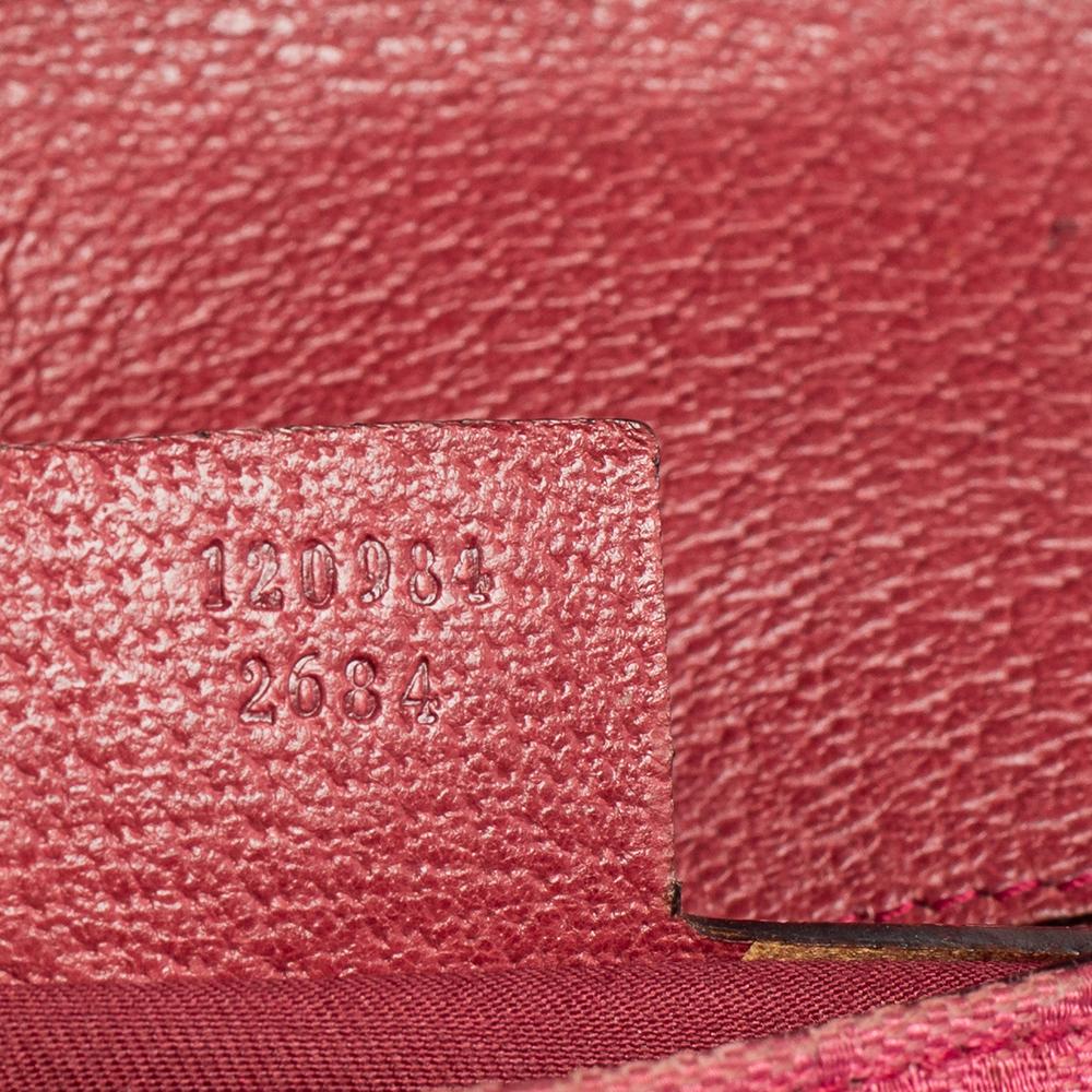Gucci Fuchsia GG Canvas and Leather Small Horsebit Satchel 6