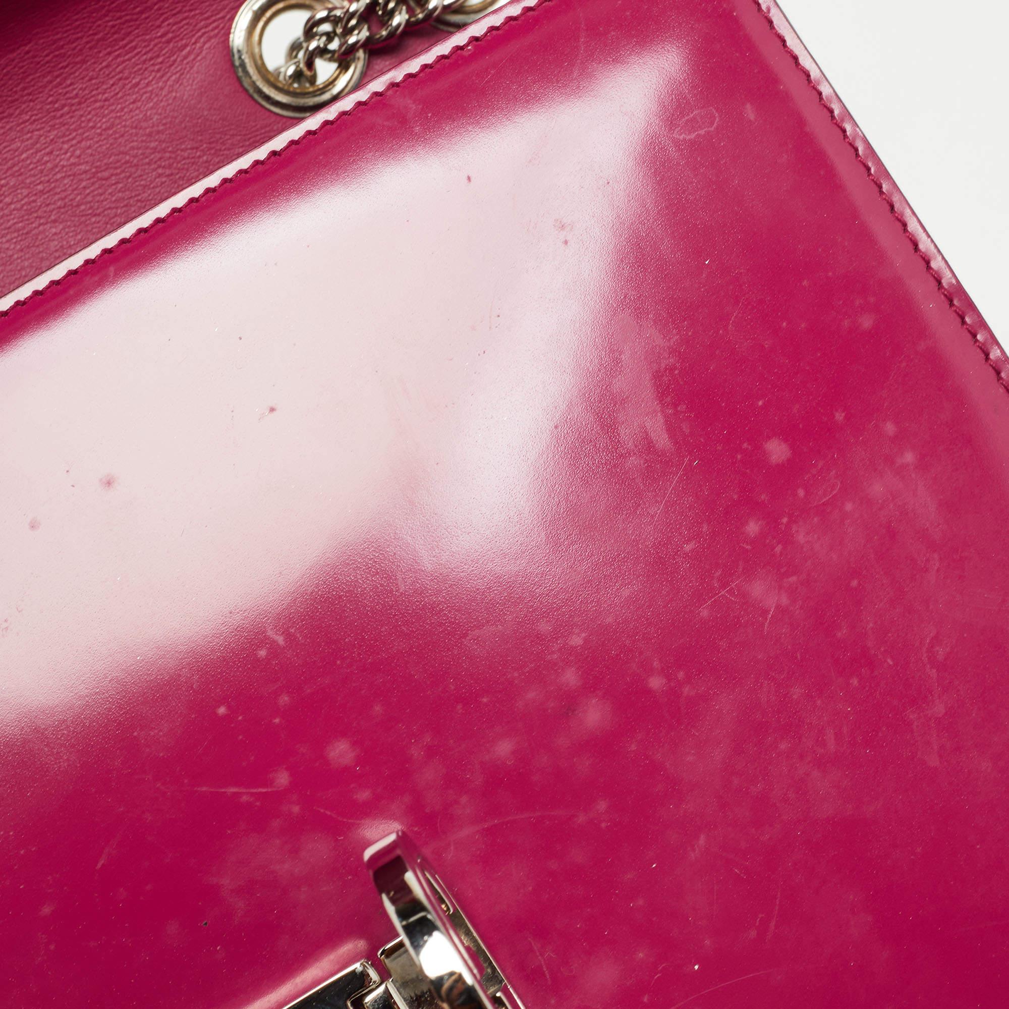 Gucci Fuchsia Glossy Leather Medium Interlocking G Shoulder Bag 6