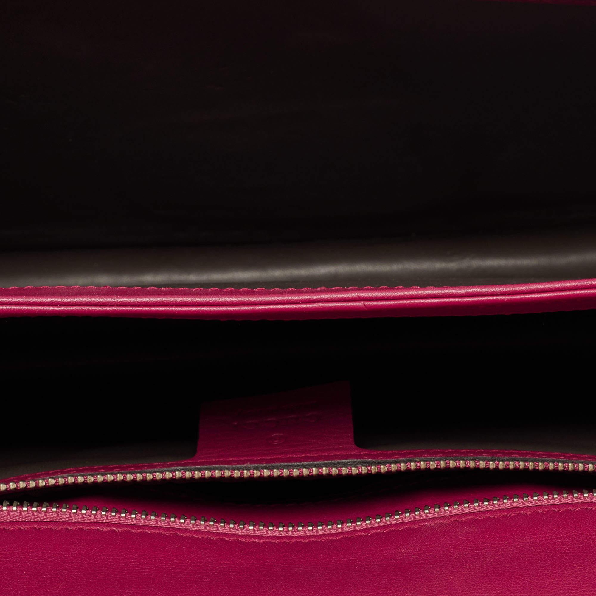 Gucci Fuchsia Glossy Leather Medium Interlocking G Shoulder Bag 7