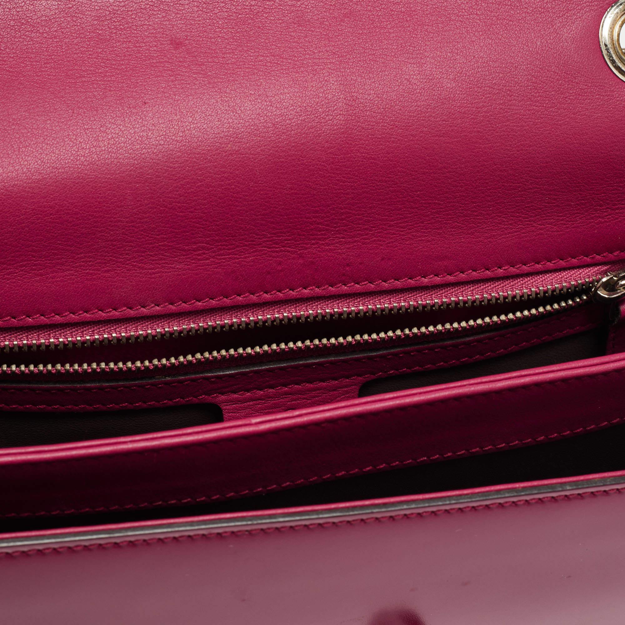 Gucci Fuchsia Glossy Leather Medium Interlocking G Shoulder Bag 9