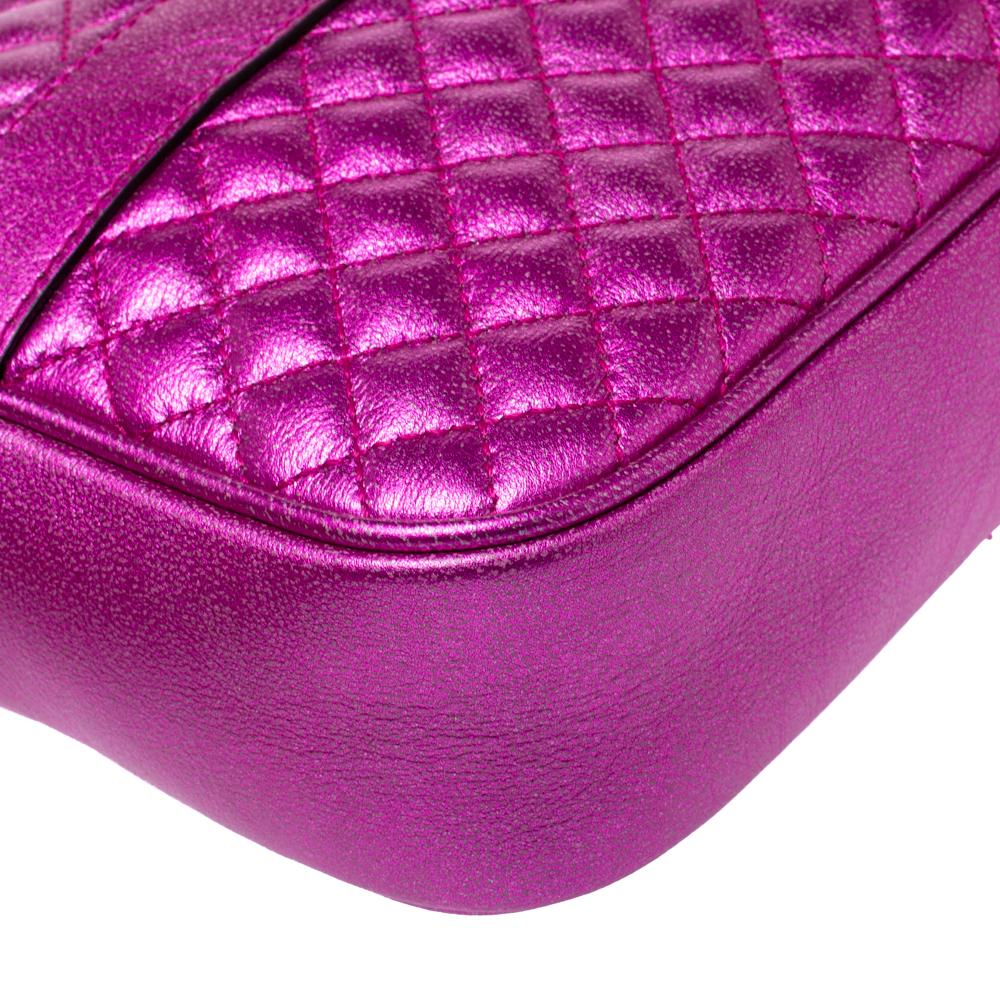 Gucci Fuchsia Laminated Quilted Leather Trapuntata Crossbody Bag 2