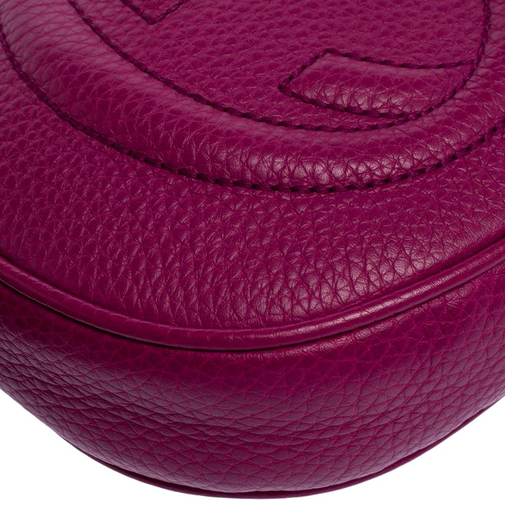 Gucci Fuchsia Leder Mini Soho Disco Kette Crossbody Tasche 5