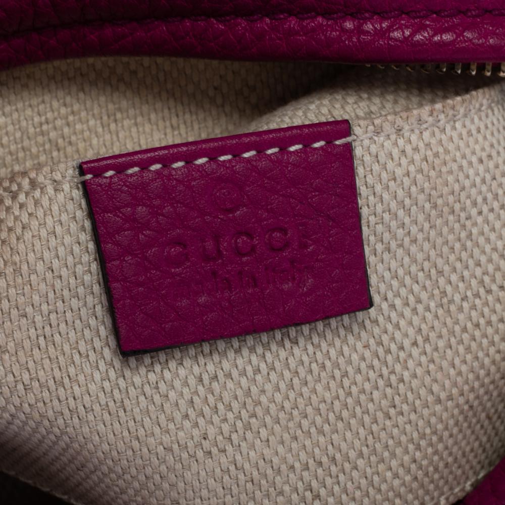 Gucci Fuchsia Leder Mini Soho Disco Kette Crossbody Tasche 1