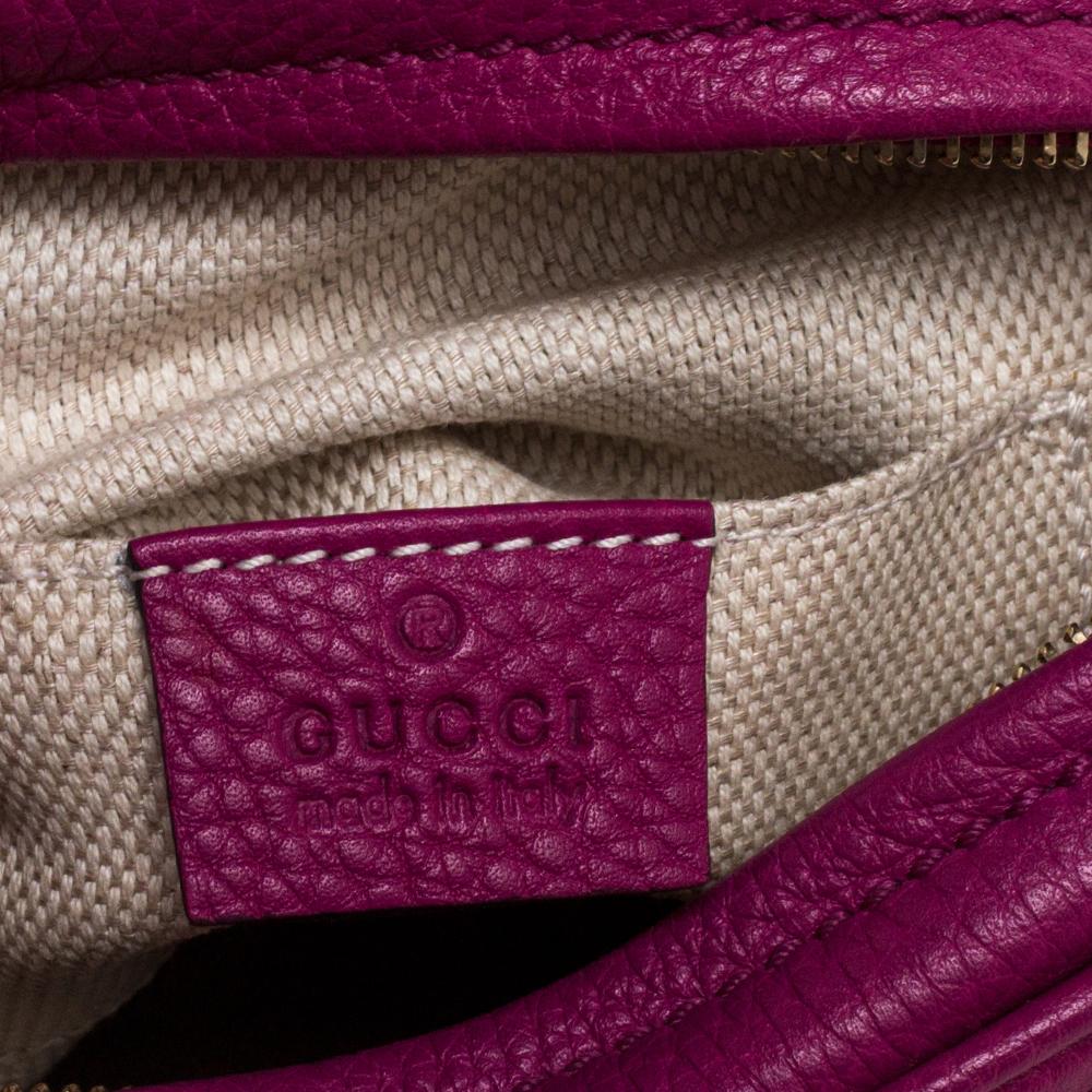 Gucci Fuchsia Leather Mini Soho Disco Chain Crossbody Bag 1