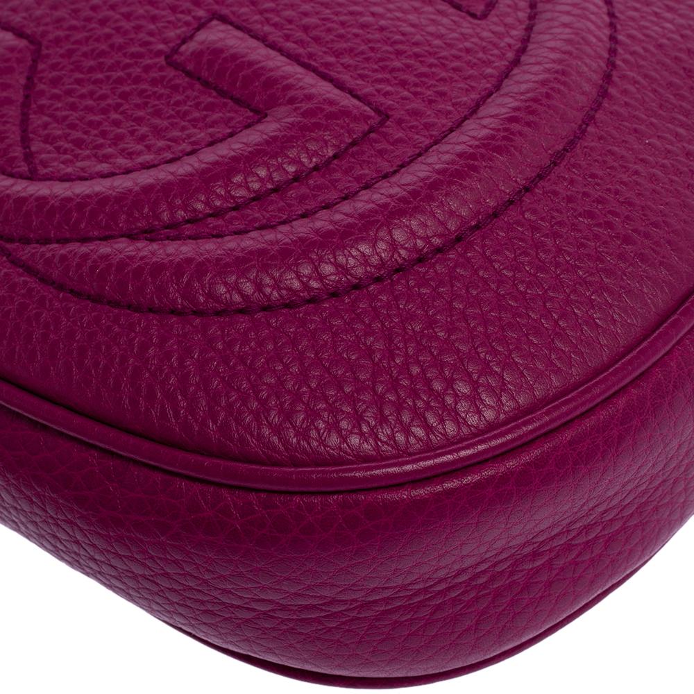 Gucci Fuchsia Leder Mini Soho Disco Kette Crossbody Tasche 4