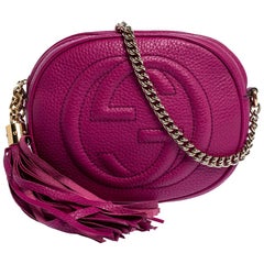 Gucci Fuchsia Leder Mini Soho Disco Kette Crossbody Tasche