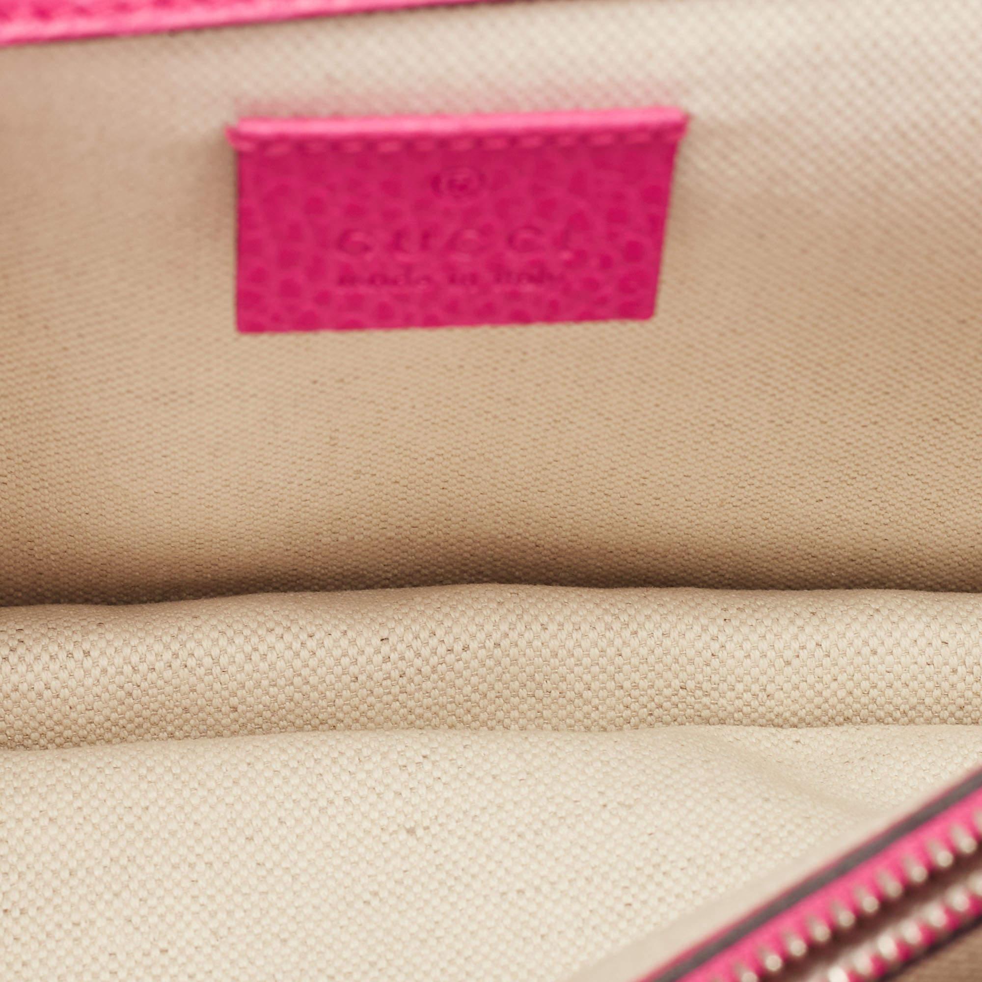 Gucci Fuchsia Leather Small Dionysus Crystals Shoulder Bag 9