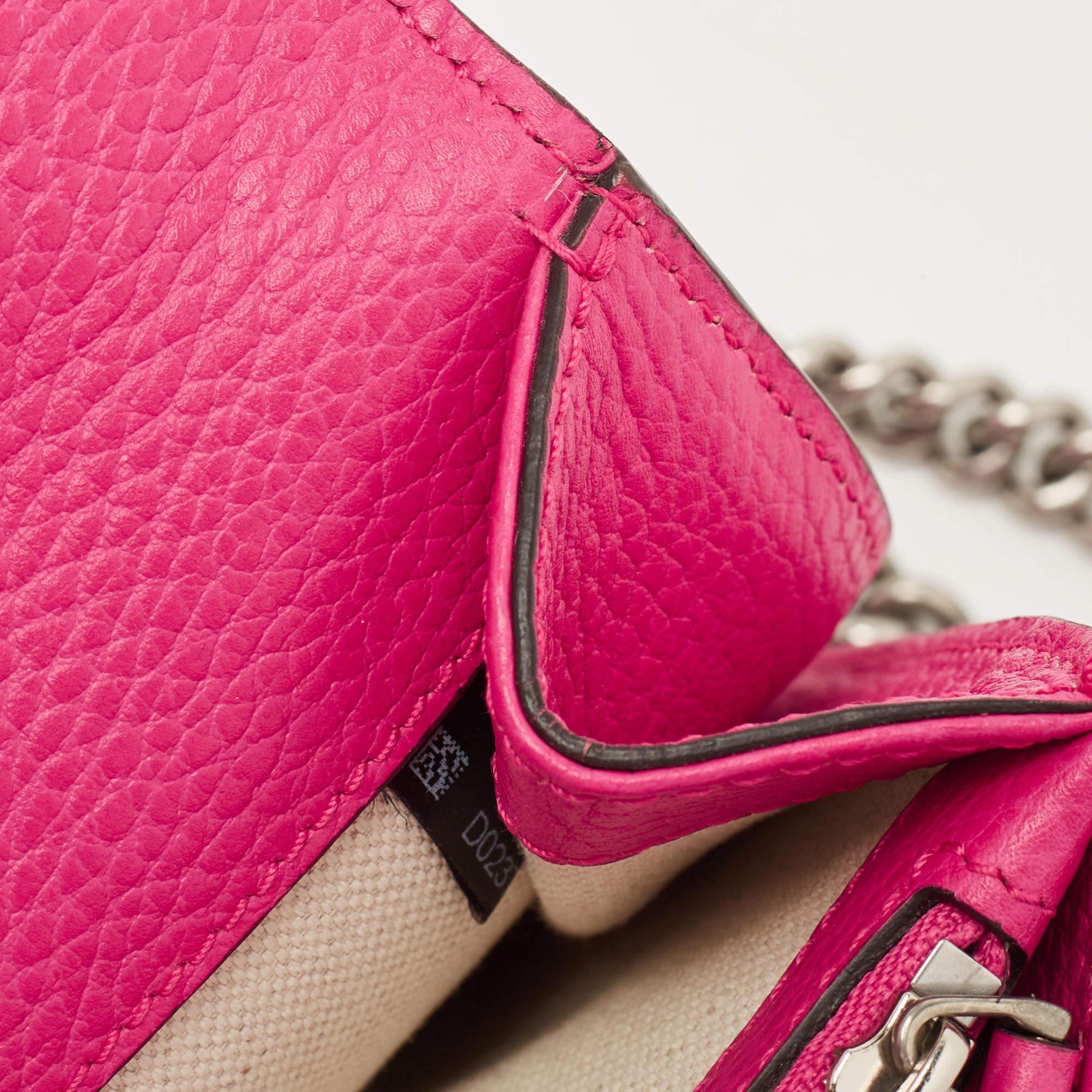 Gucci Fuchsia Leather Small Dionysus Crystals Shoulder Bag 3